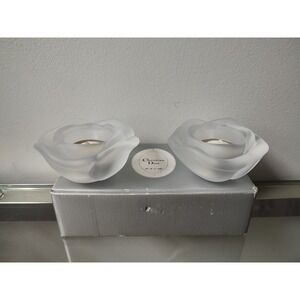 Christian Dior tea light holder flower candle with box floral votive